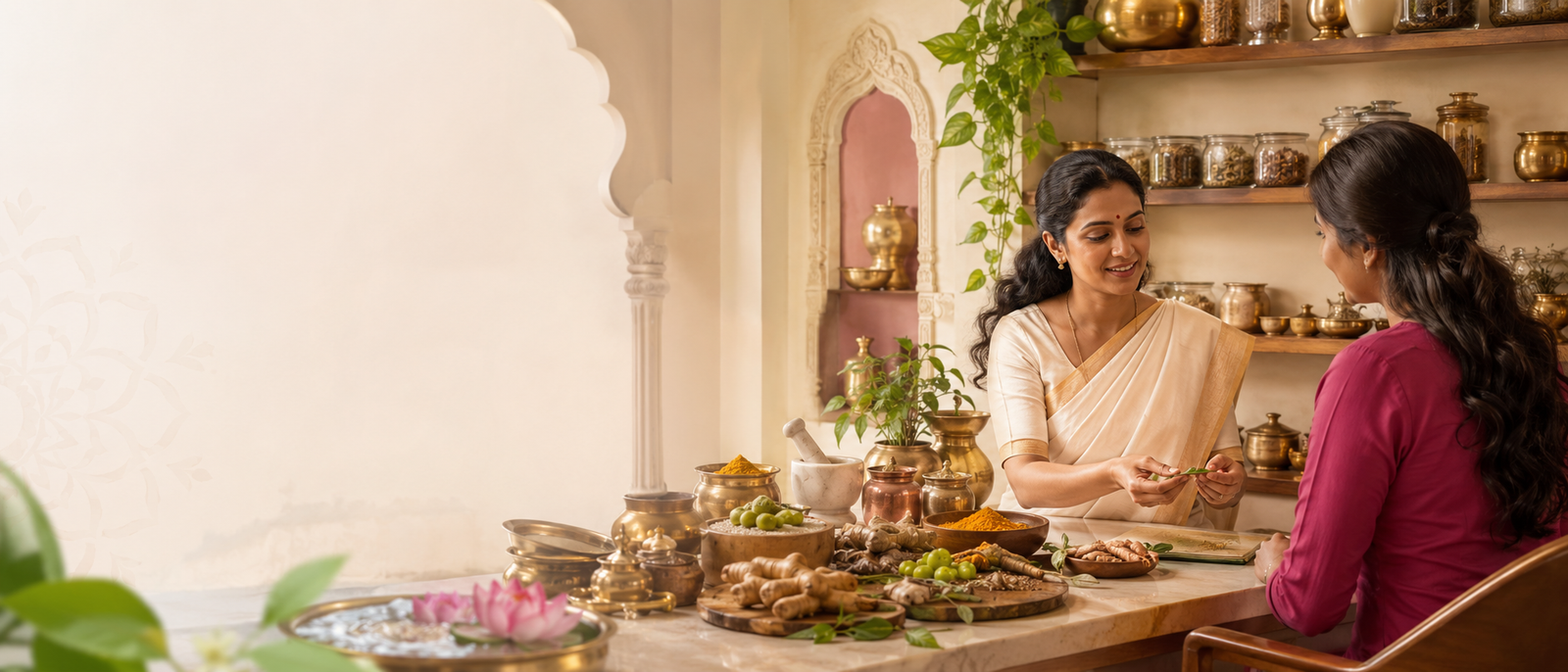 Personalised Ayurvedic consultation with herbs and ingredients