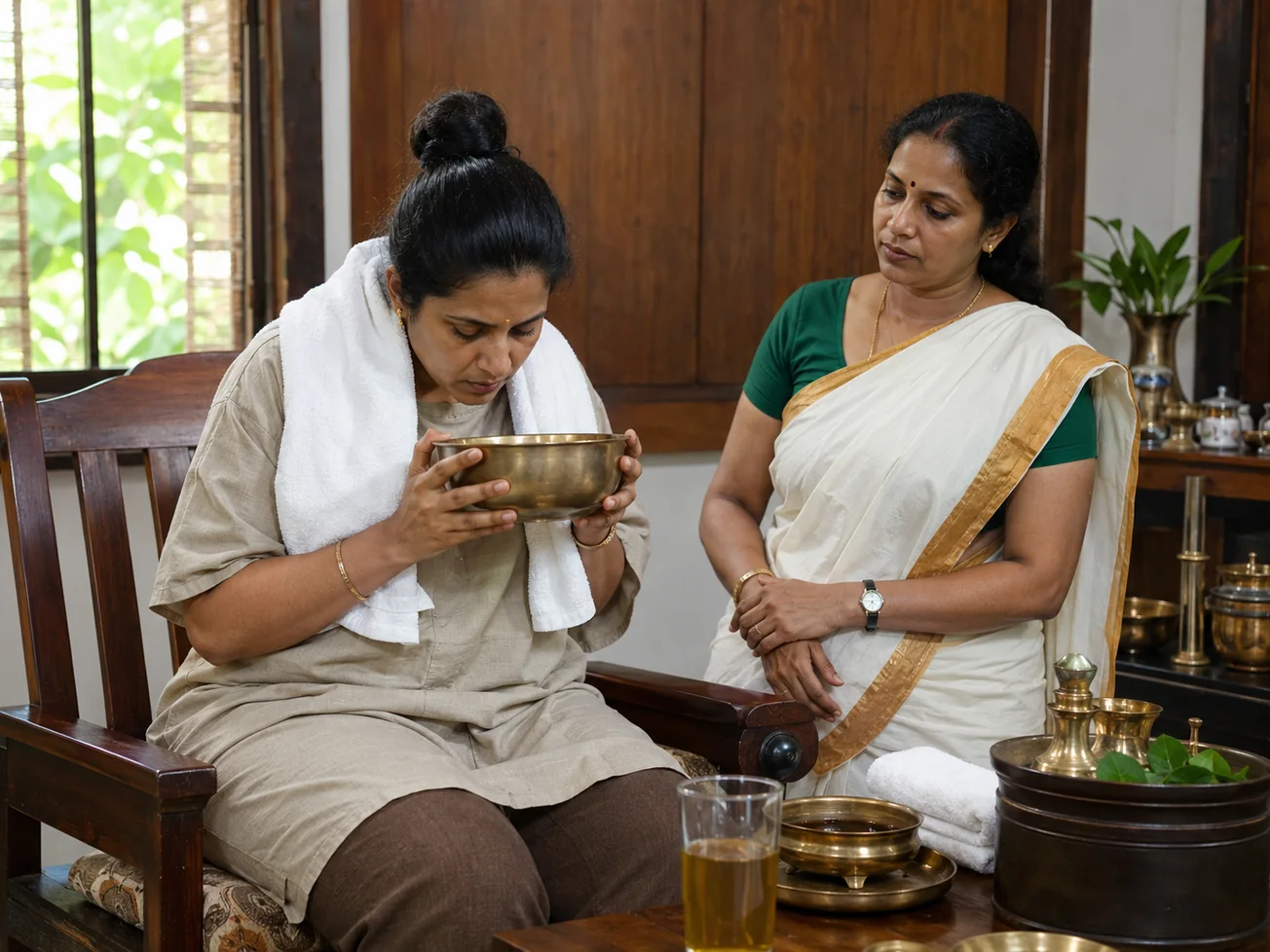 Vamana therapy under professional Ayurvedic supervision